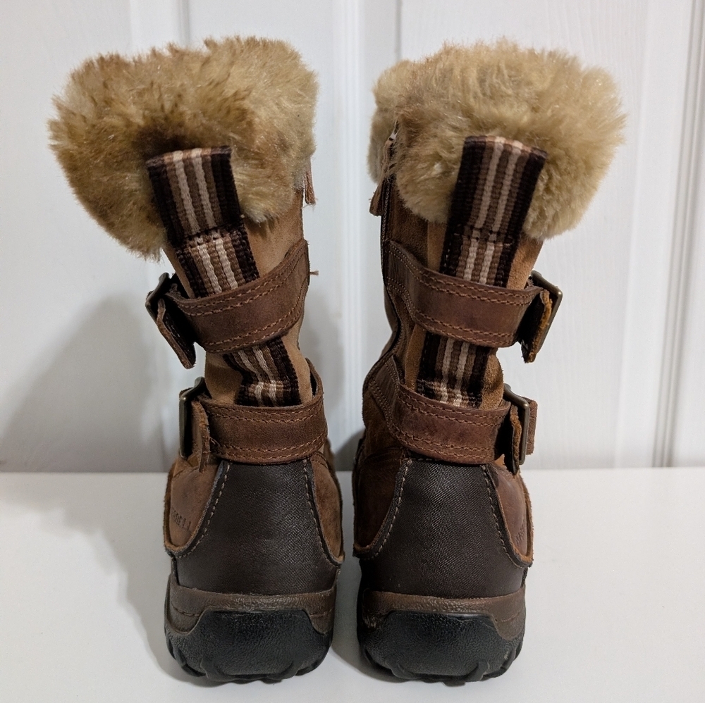 Merrell Women's Decora Chant Brown Sugar Leather Zip Waterproof Boots Size 8 - Picture 3 of 12